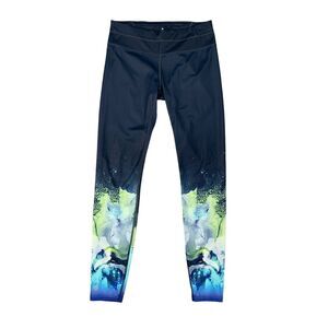 Athleta Legging Womens S Small Navy Multi Watercolor Fitted Pull On Athletic